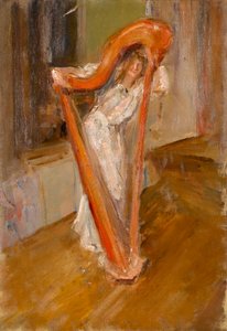 Nainen harpun kanssa, 1903 tekijältä Albert de Belleroche